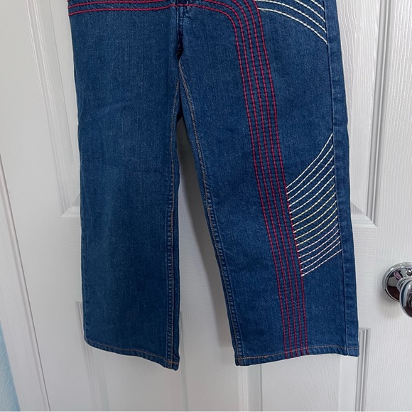 See by Chloe Size 25 Embroidered Straight-Leg Cropped Jeans- Blue (FLAWED) - Picture 6 of 15